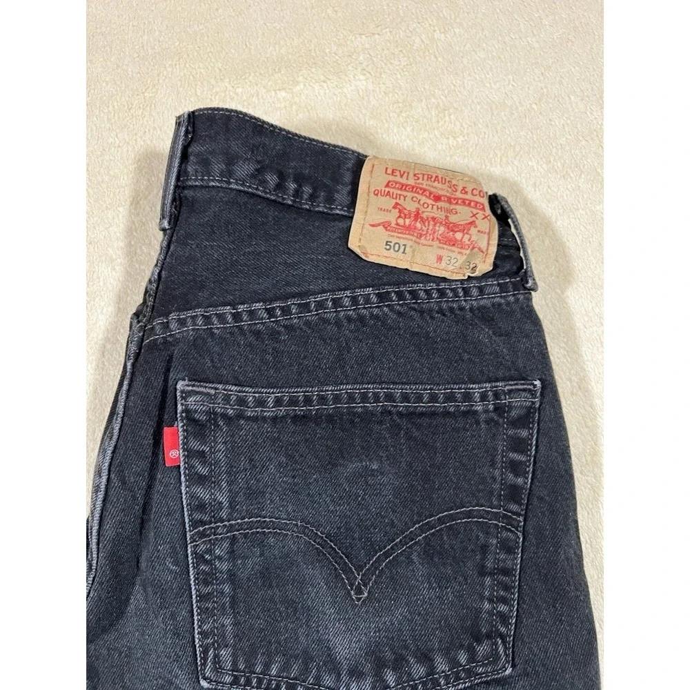 Vintage 90s Y2K Levi's 501xx Size 32x32 Black Grunge Skater Cotton EUC